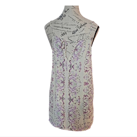 Soho Cream/Purple Paisley Tank Top Size X-Large - Picture 2 of 3